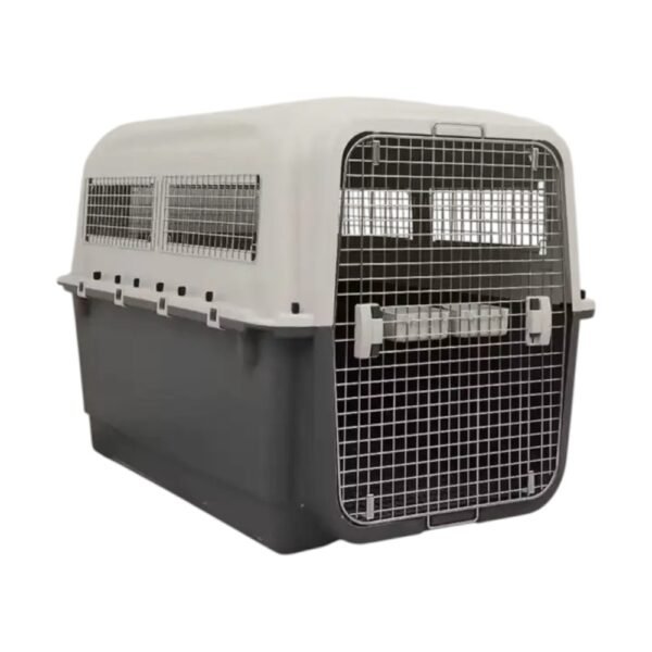 قفص متنقل كبير للكلاب والقطط – متين مع منافذ تهوية متعددة (مقاس كبير: 90×60×65 سم)
