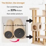 ⁦شجرة قطط خشبية كبيرة من خشب صلب متين – مكان لعب واستراحة للقطط⁩ - الصورة ⁦8⁩