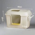 ⁦صندوق رمل كبير للقطط – ليتر بوكس واسع بسقف قابل للفتح اللون: أوف وايت وبينك (مستخدم)⁩ - الصورة ⁦5⁩