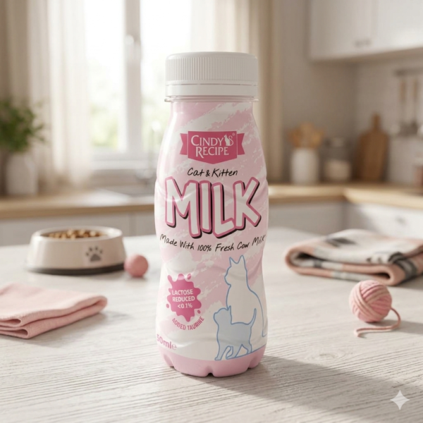 حليب Cindy's Recipe للقطط والقطط الصغيرة 250 مل – غذاء مكمل صحي وسهل الهضم
