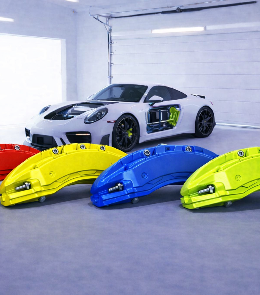 طقم غطاء كاليبر فرامل رياضي (مقاس عام) - Racing Brake Caliper Cover Kit (Universal Fit)