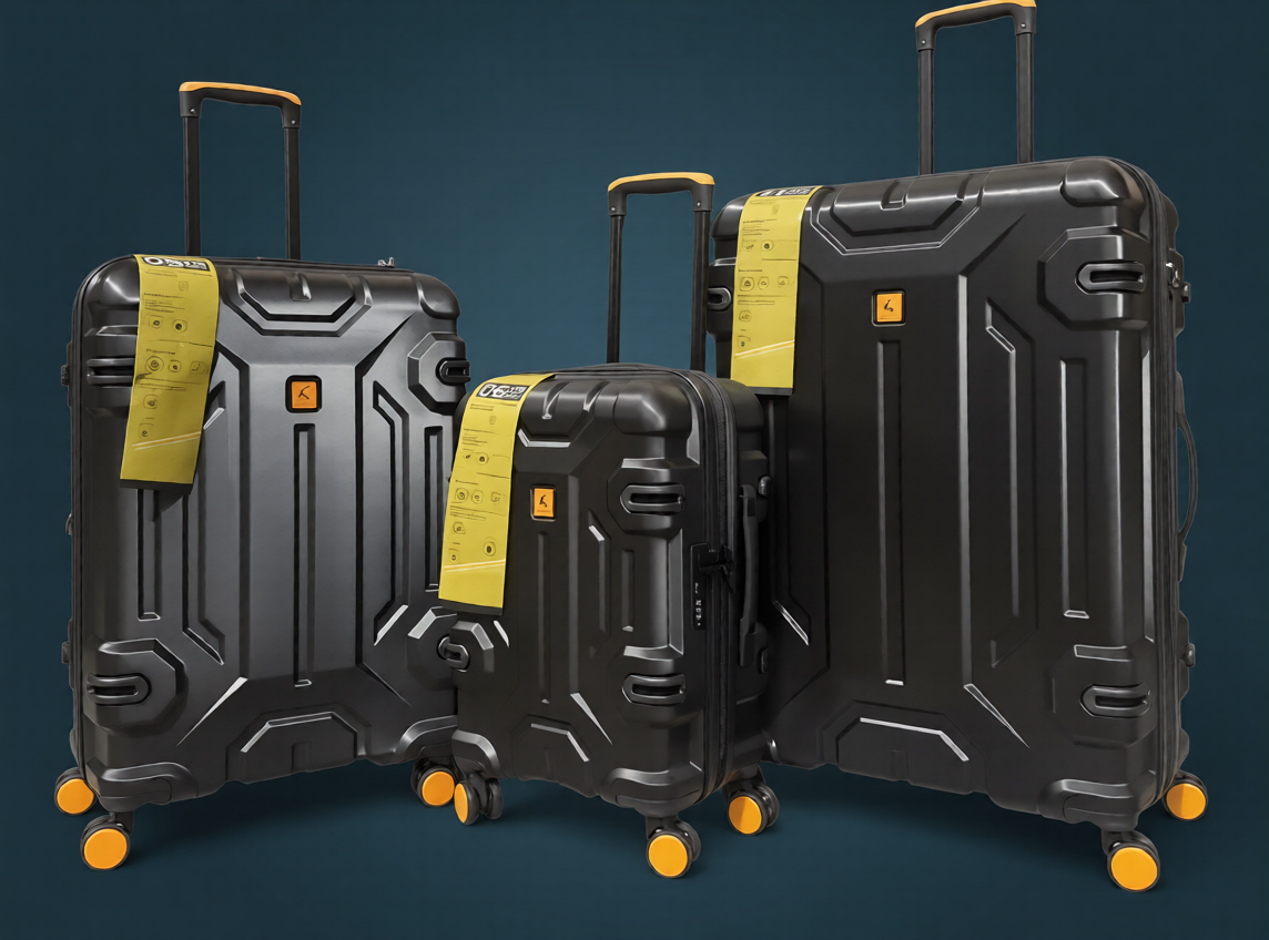 bagss طقم شنط سفر هارد شيل فاخر 3 قطع بعجلات 360 - Image 1