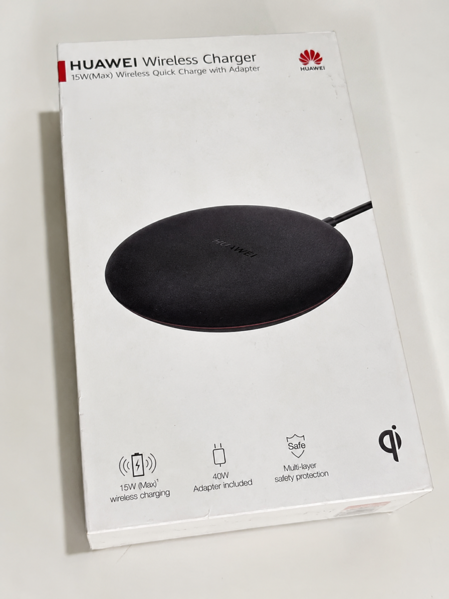 شاحن لاسلكي هواوي SuperCharge 15W مع محول 40W وتقنية Qi