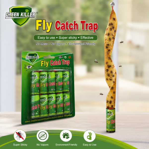 مصيدة ذباب لاصقة معلقة Green Killer – 10 قطع | Sticky Fly Catch Trap