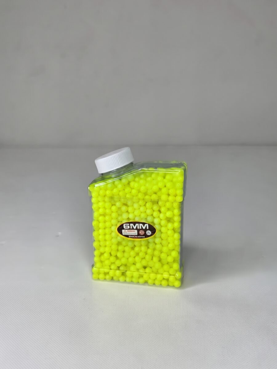 1500 Rounds Solid yellow Water Beads 6mm Bottle Front View