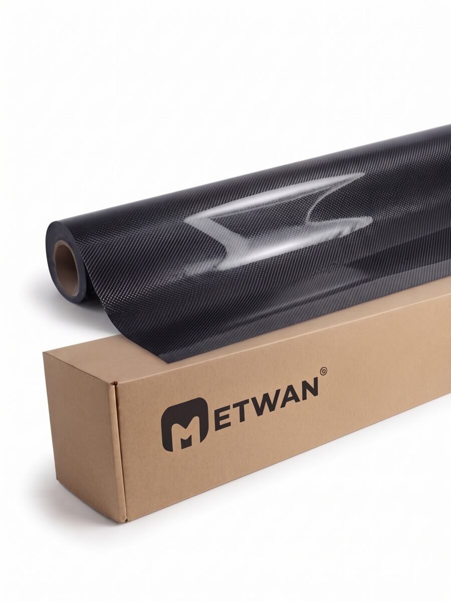 Carbon Fiber Surface Protection Roll and Branded Box Front View