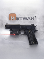 Full view of black COLT'S HARTFORD tactical gel blaster toy pistol with laser pointer
