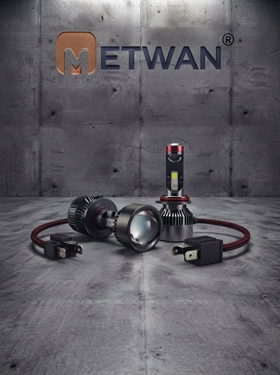 طقم لمبات أمامية ليد مع عدسة إضاءة واطي/عالي 140W/Pair RAZO H4 بتقنية CANBUS