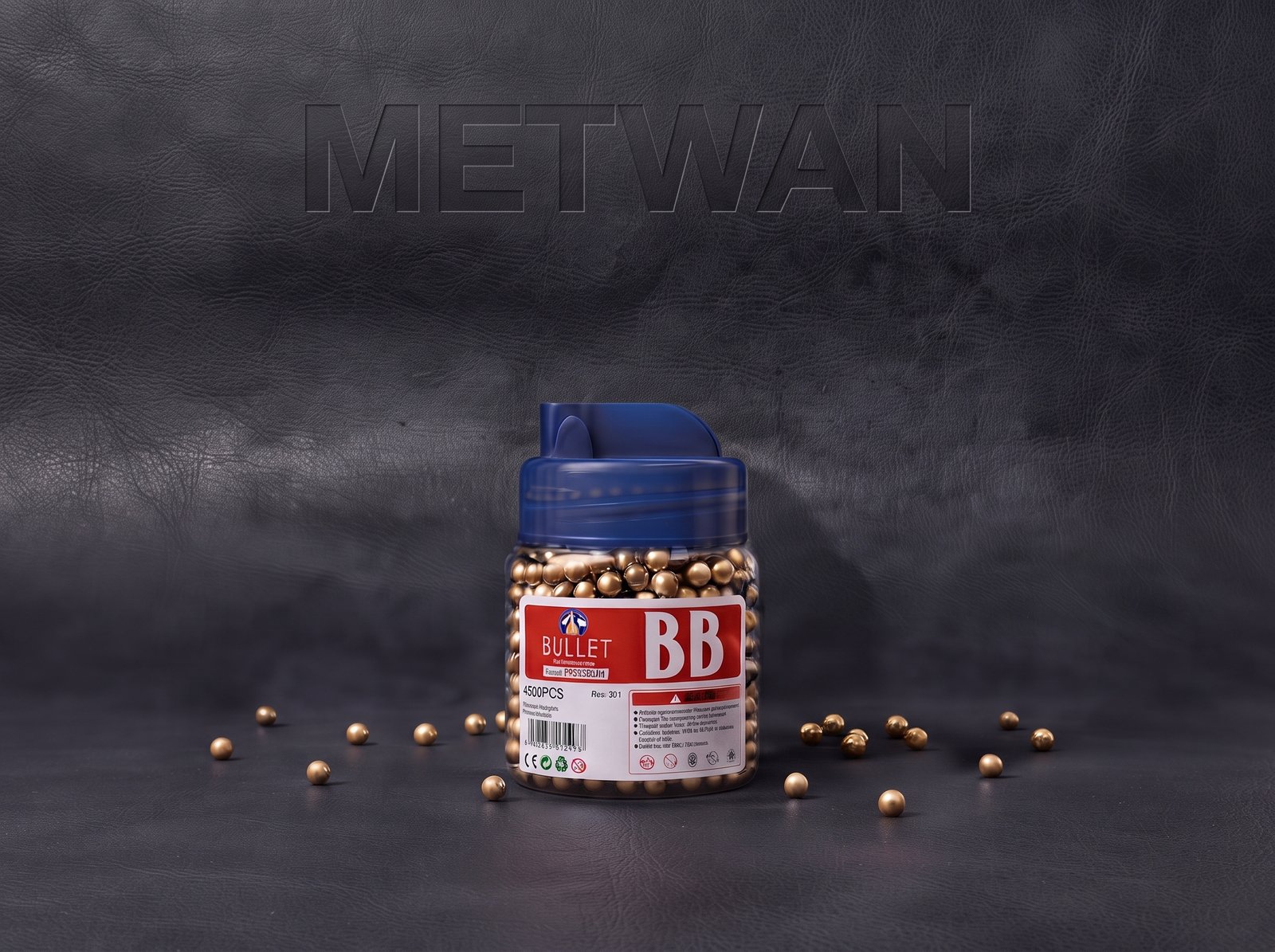 1000-rounds-bb-solid-balls-front1 Gold solid BB bullets jar front view