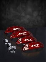 طقم أغطية كاليبر فرامل SRT Brembo ألمنيوم مع قواعد ل دودج تشارجر وتشالنجر وكرايسلر 300C لون أحمر