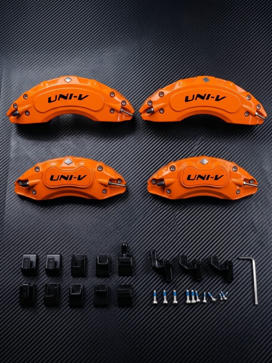 طقم أغطية كليبرات المنيوم شانجان UNI-V بقواعد تركيب (أمامية وخلفية) لون برتقالي