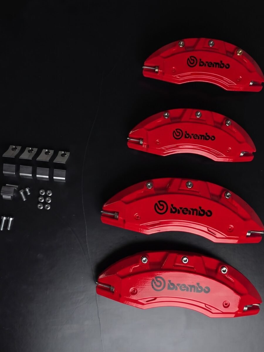طقم أغطية كاليبر فرامل Brembo Sport ألمنيوم مع قواعد مخصصة بنوع السيارة لون أحمر