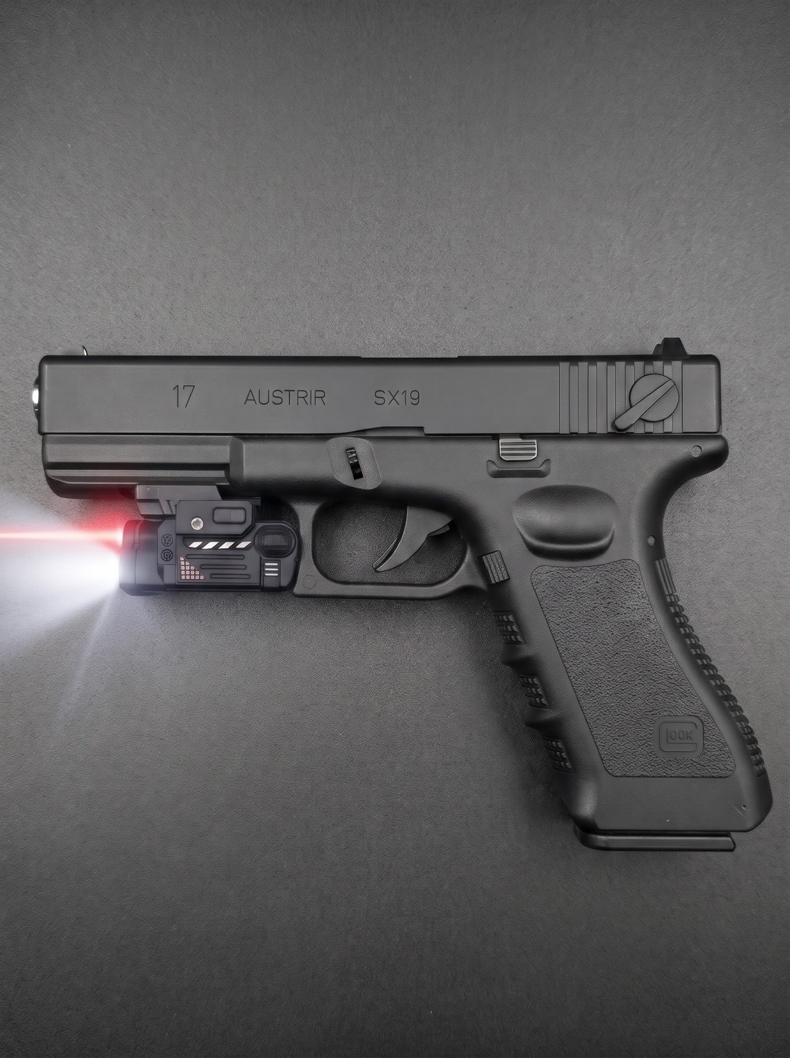 1792962590497 مسدس خرز GLOCK 17s AUSTRIA تكتيكي حديد وزن ثقيل 500 جرام نسخة ليزر وكشاف LED - الصورة 1