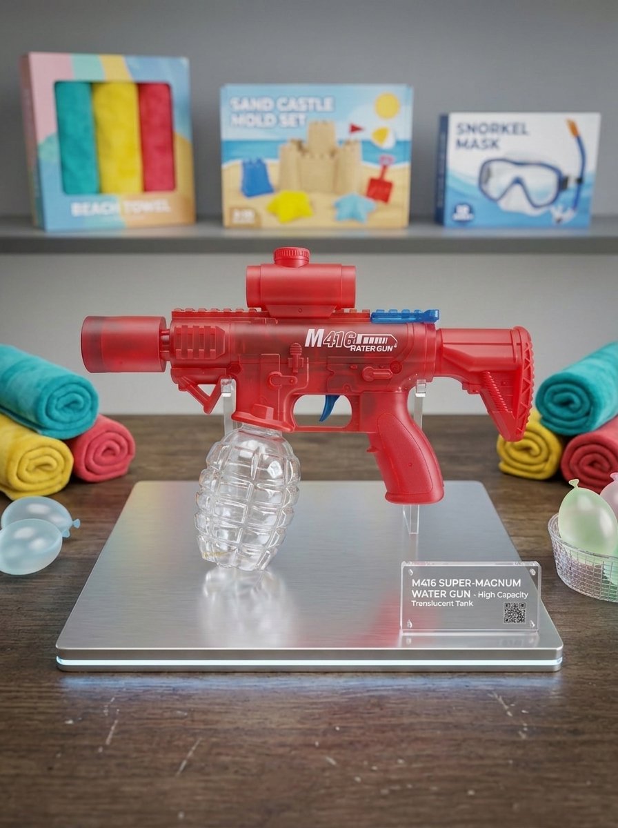 مسدس ماء للأطفال M416 مع خزان شفاف جانبي | M416 Water Gun Toy with Translucent Tank