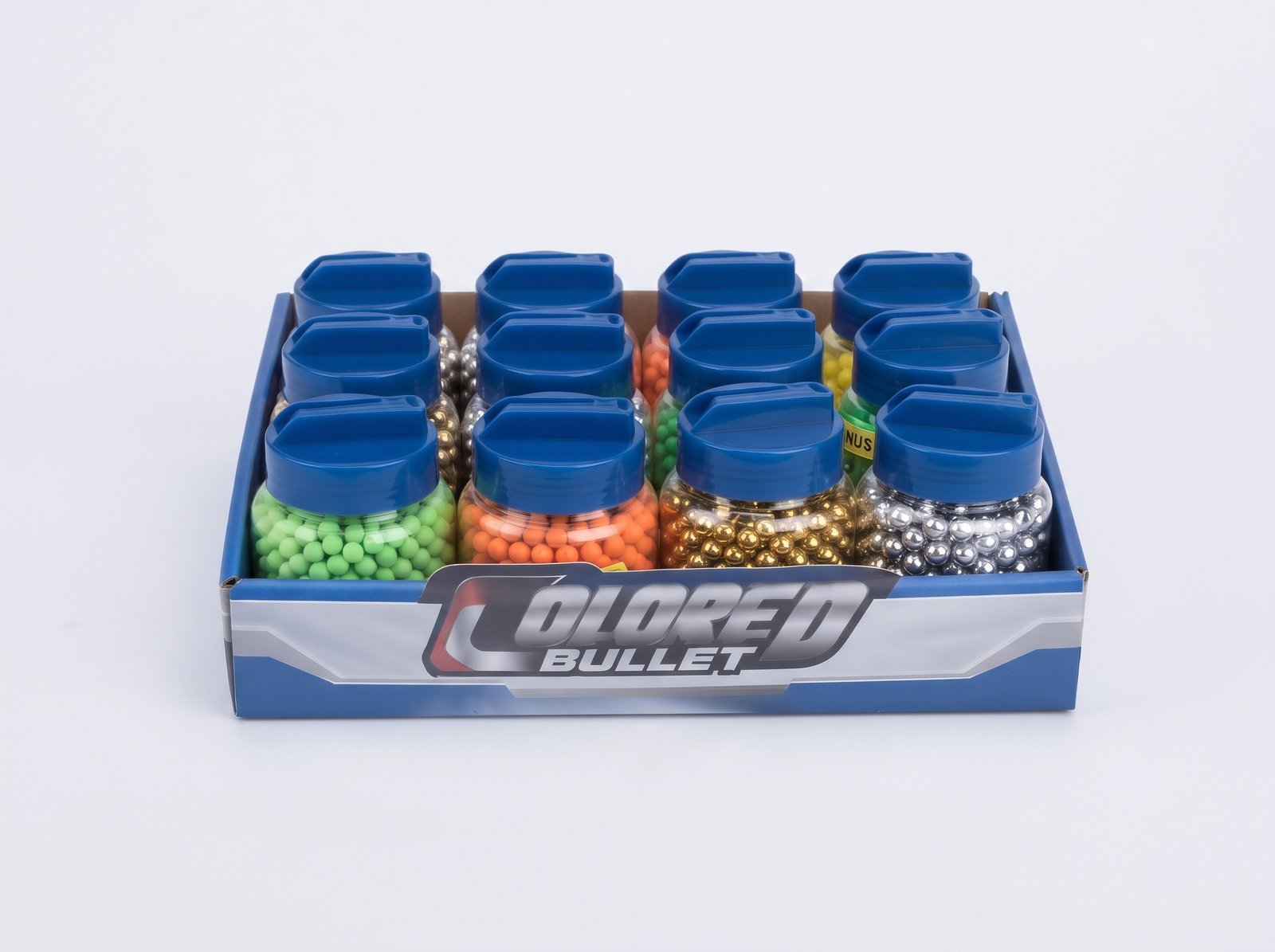 colored-bb-bullets-box-front-view Colored BB bullets box front view display