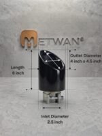 Glossy black chrome smoked sports car exhaust tip showing side view